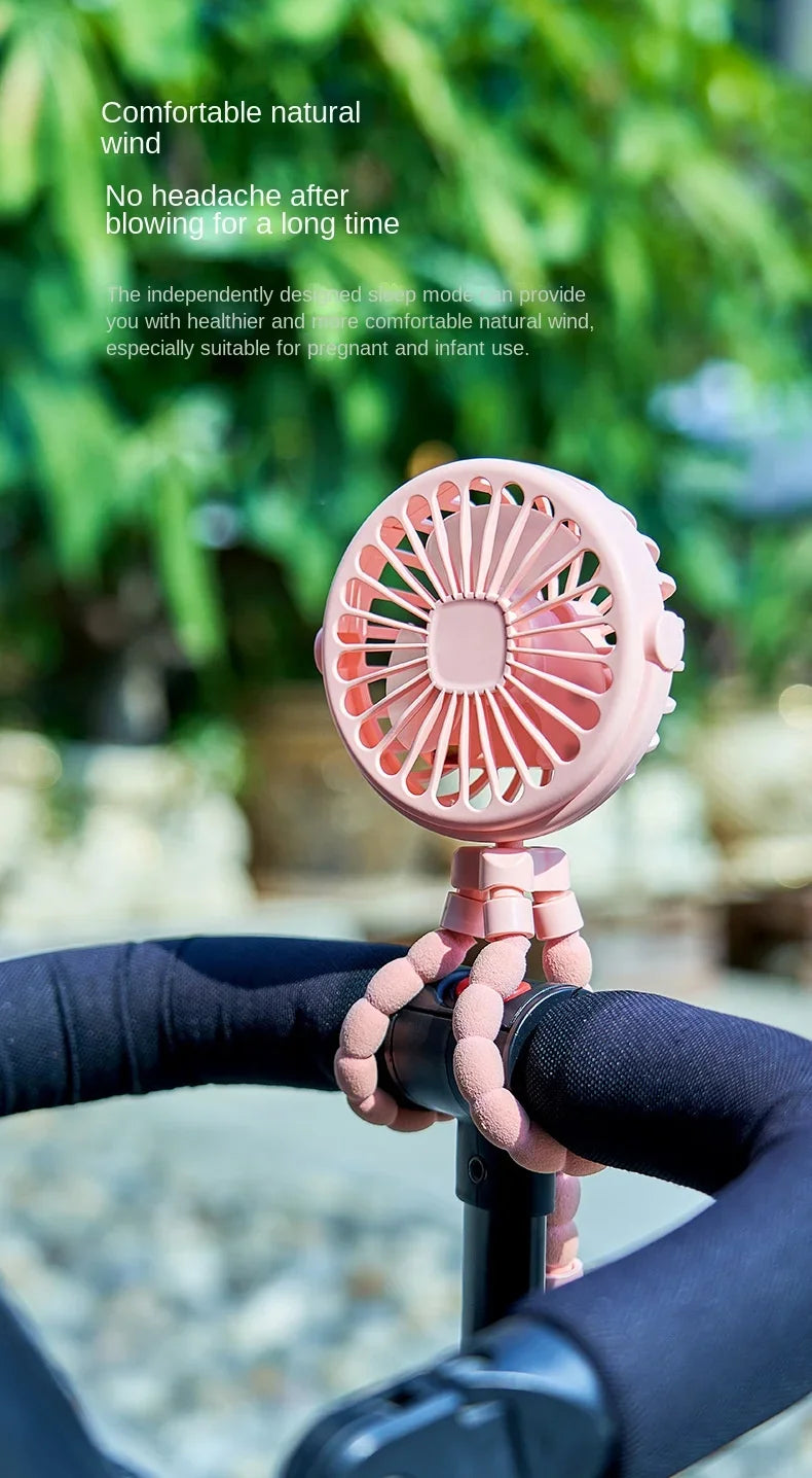 Octopus portable stroller fan
