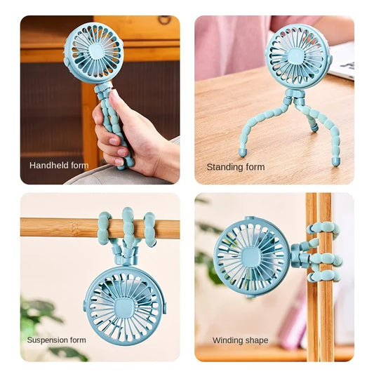 Octopus portable stroller fan
