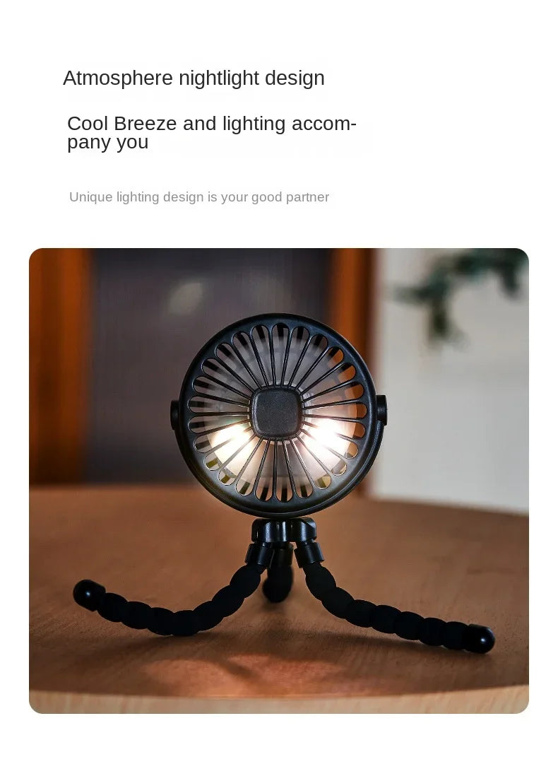Octopus portable stroller fan